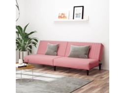 Vidaxl Sofá-cama De 2 Lugares Veludo Rosa