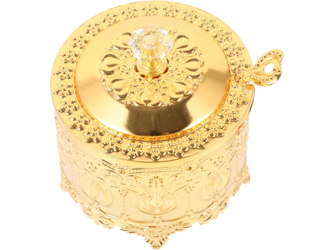 Pote Para Doces Com Relevo Vidro Metal Estilo Ideal Alimentos