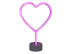 Letreiro Neon LED em Forma de Coração com Base, Bateria, Decoração Casa, Quartos, Festas, Casamentos, Aniversários
