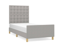 Bed Frame With Headboard, Bed Frames With Headboards Vidaxl Cinzeto Tecido (90 X 200 Cm)