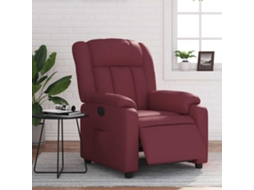 Vidaxl Poltrona Reclinável Elétrica Couro Artificial Vermelho Tinto