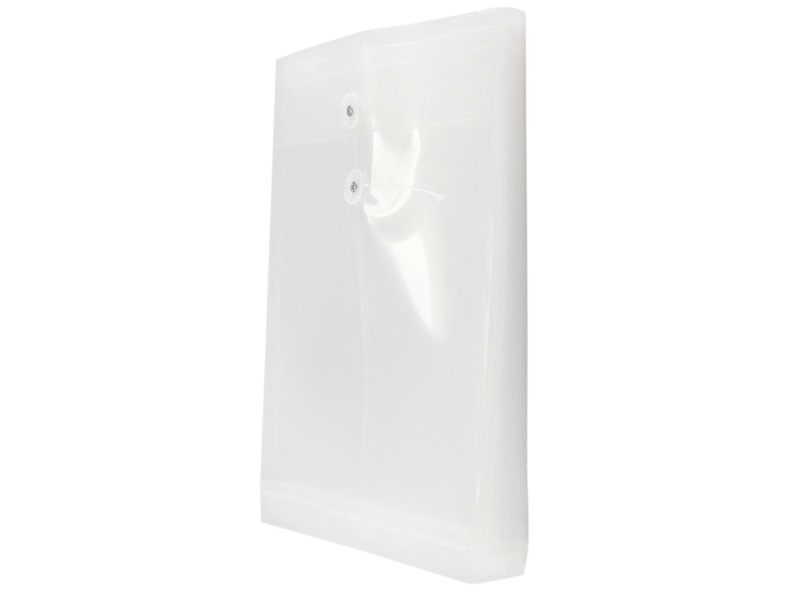 Pacote Com 12 Envelopes Plásticos Transparentes, Pastas Expansíveis Para Documentos Com Botões E Cordão Aquaforge