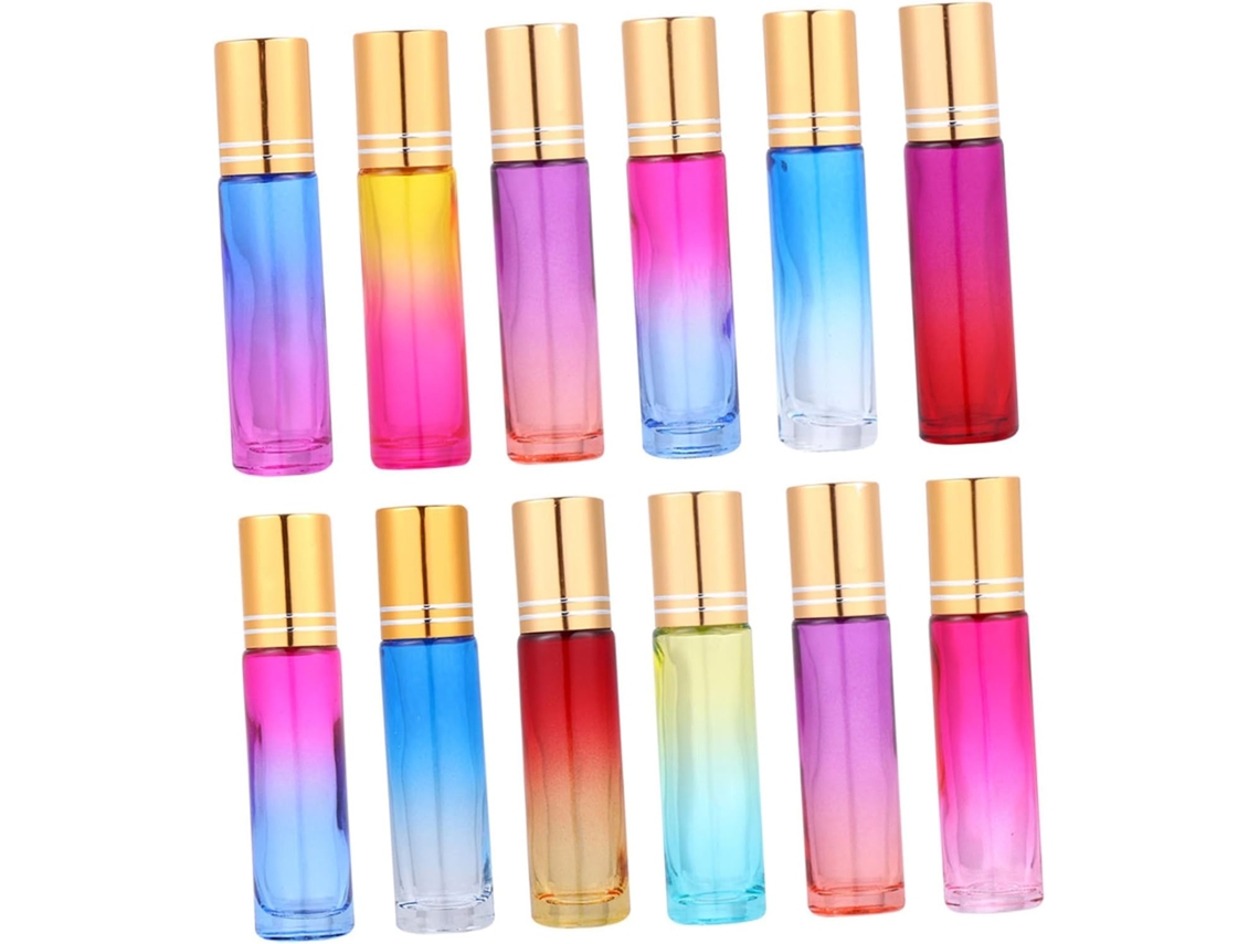Conjunto De 20 Frascos Roll-on De Vidro De 10ml Com Tampas Coloridas, Frascos Recarregáveis Para Óleos.