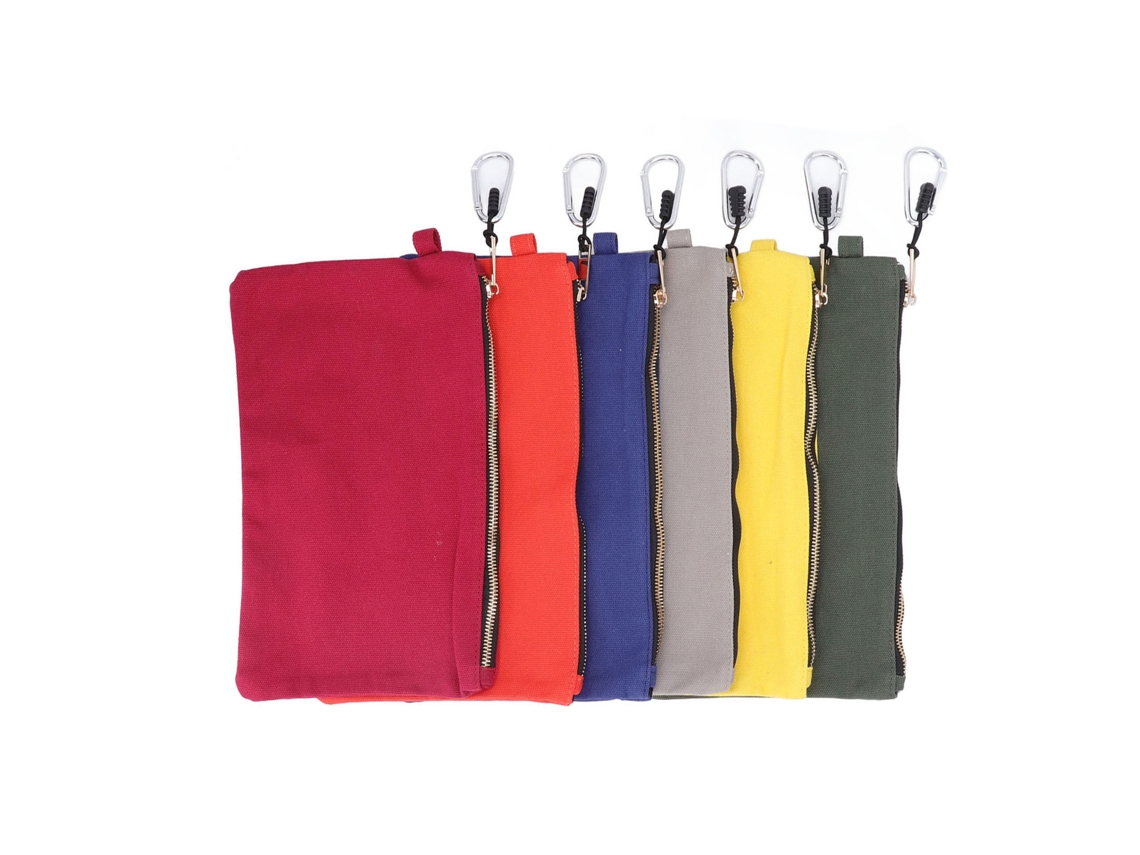 6 Peças Bolsa De Ferramentas Com Fecho Zipper Bolsa De Lona Resistente Com Mosquetão Organizador Multiusos