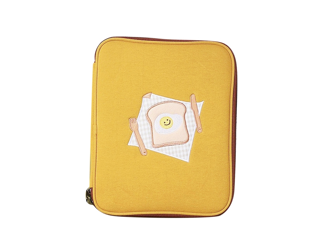 2026zentro-capa Para Tablet E Laptop Estilo Cartoon Pão Duas Fechaduras Macia Impermeável Amarela Grande 14.4x10.6x1in