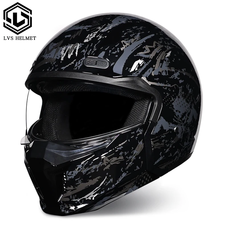 Capacete Street Fighter (xl) Com Certificação Dot, Em Abs E Com Protetor De Queixo Removível.