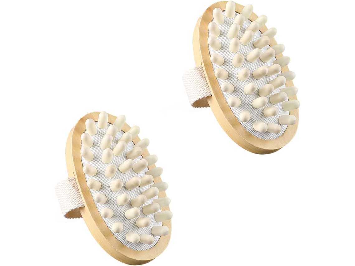 Conjunto De 2 Escovas Esfoliantes Para Banho E Ducha Sherchpry, Escova De Massagem Com Almofada Ar Para O Corpo, Marrom