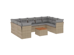 Garden Sofa Set, Garden Sofa Sets Vidaxl Bege Rattan / Vime (n/a)