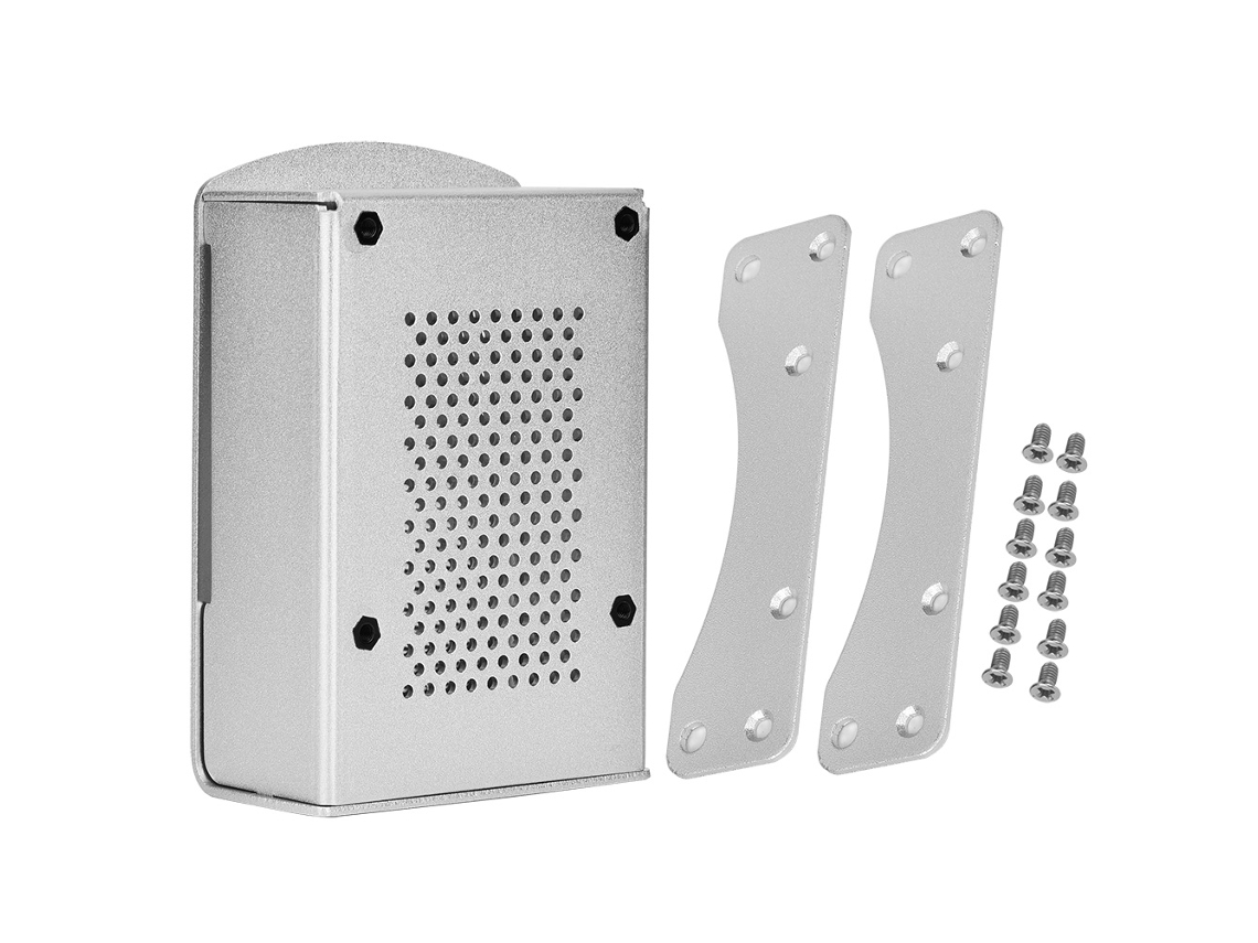 Caja de Alumínio para Raspberry Pi 4 Modelo B com Suporte de Dissipador de Calor Prata