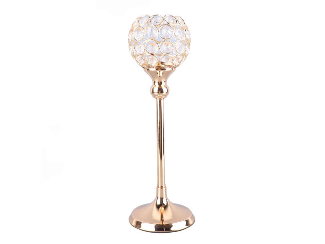 Laxiscreed Castiçal De Cristal Ouro Para Casamentos E Decoração De Casa
