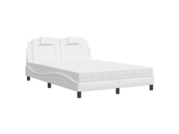 Bed, Beds Vidaxl Branco Couro Artificial (140 X 190 Cm)