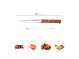 Faca de Cozinha Cozinha Montana Lâmina Aço Inox 13 cm Cabo de Madeira ORYX