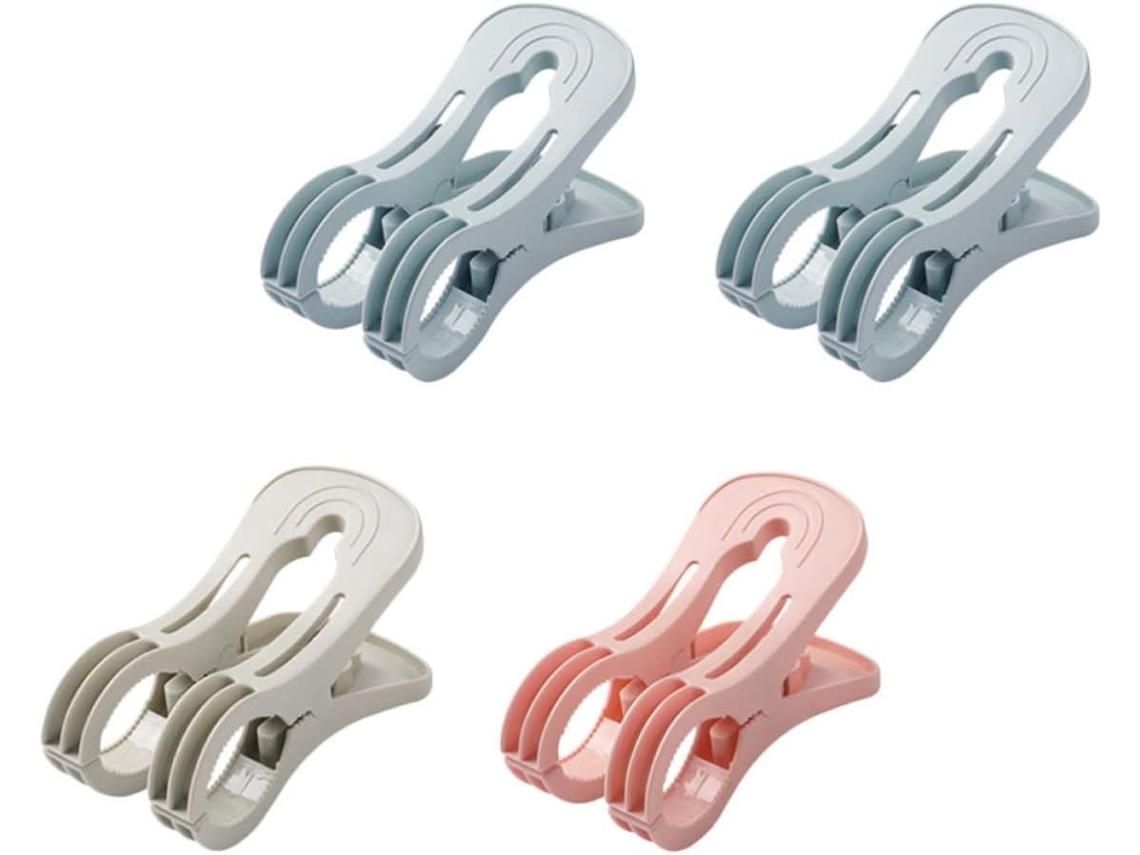 Dechous Conjunto De 4-prendedores Roupa Plástico Pp, Com Pontas Duplas Para Roupas, Colchas E Decoração, Fáceis De