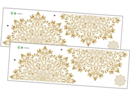 Conjunto De 2 Adesivos De Parede Com Padrão Mandala, Adesivo Macio Para Fácil Aplicação.