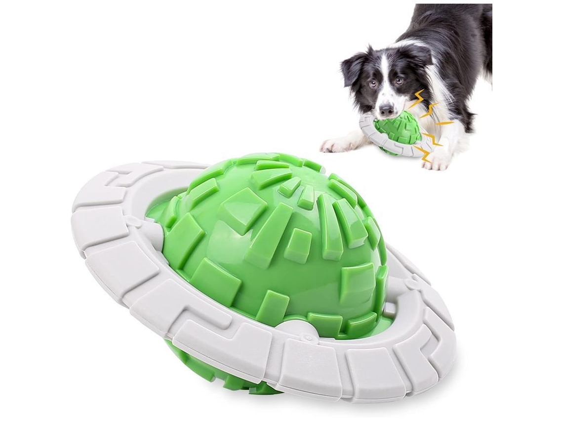 2026 juguete de Masticar Indestructible para Cães, Bola com Som, Interativo para Cães Pequenos, Médios e Grandes (verde)