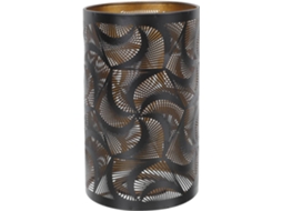 Luminária de Ferro Entalhado Oco Preta com Interior Dourado para Sala de Estar e Quarto, Soquete E27, Estilo Moderno. SFUSHOS
