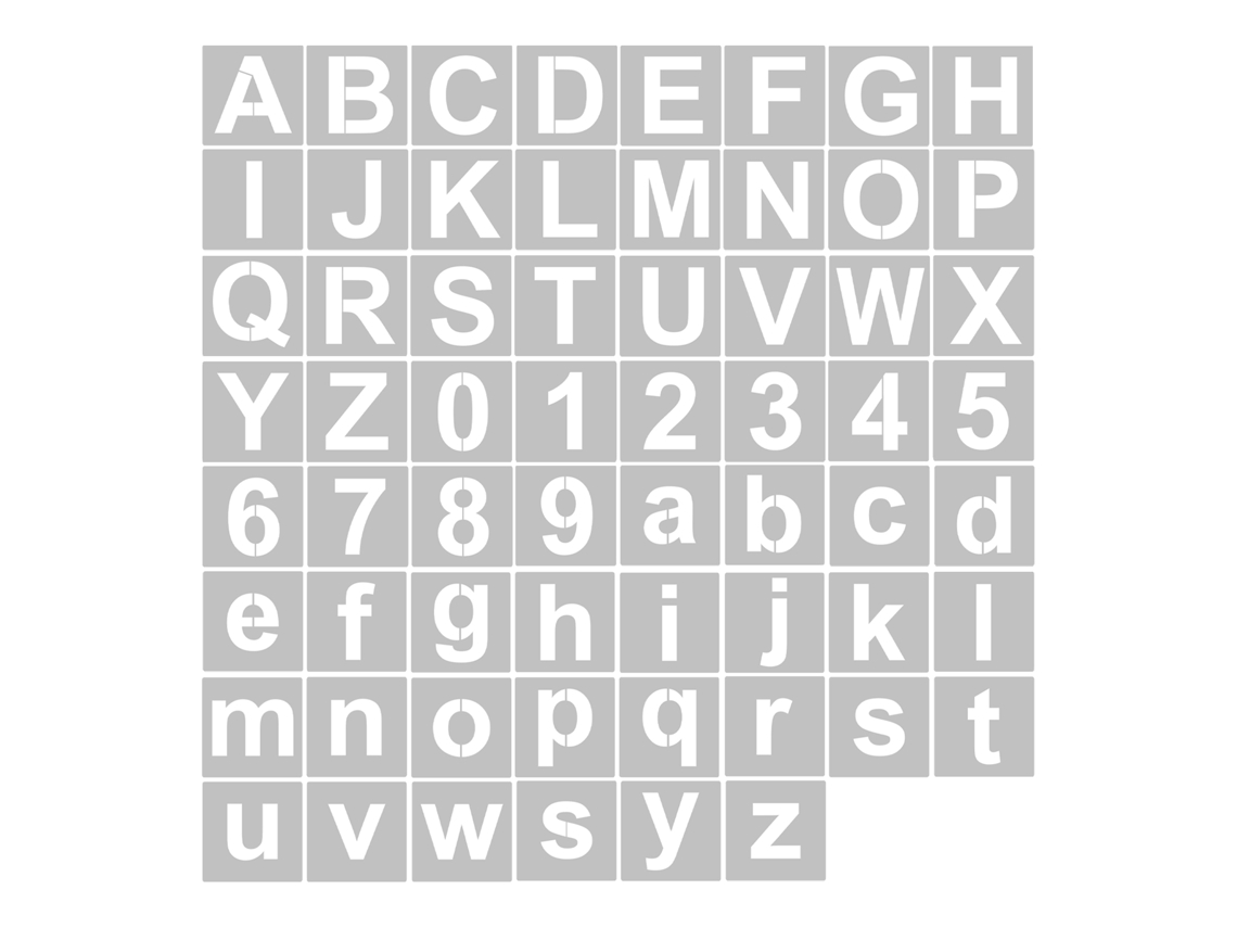 Letras e Números Reutilizáveis 4 Pet Polegadas para Pintura em Madeira, Tecido, Parede | S/BRAND