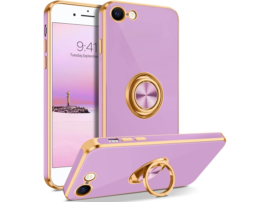 Lente para Telefone Ultra Fino Protetora Anel Titular Bonito para iPhone 7 HONGWE. Pele Sintética
