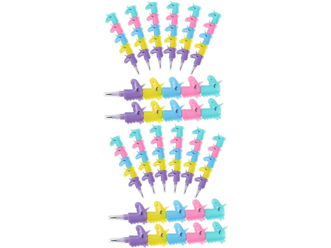 16pièces Cartoon Shaped For Kids Student Prizes Fun Stackable Writing Tools