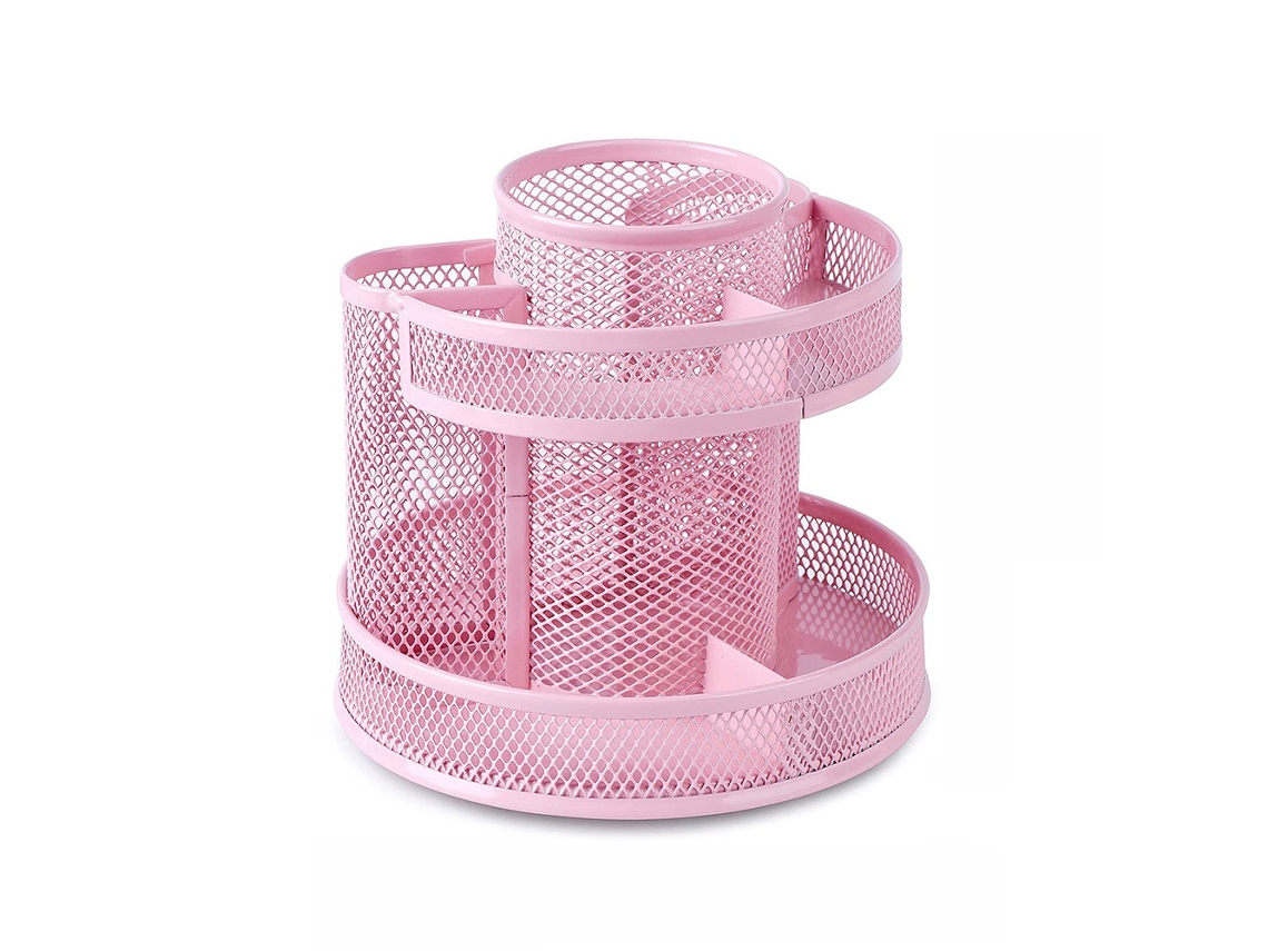 Lurelia Porta-lápis Giratório, Removível, Metal, Rosa