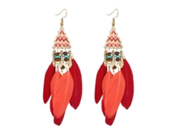 Brincos De Penacho Longo Moda Bohemiana Acessório Feminino