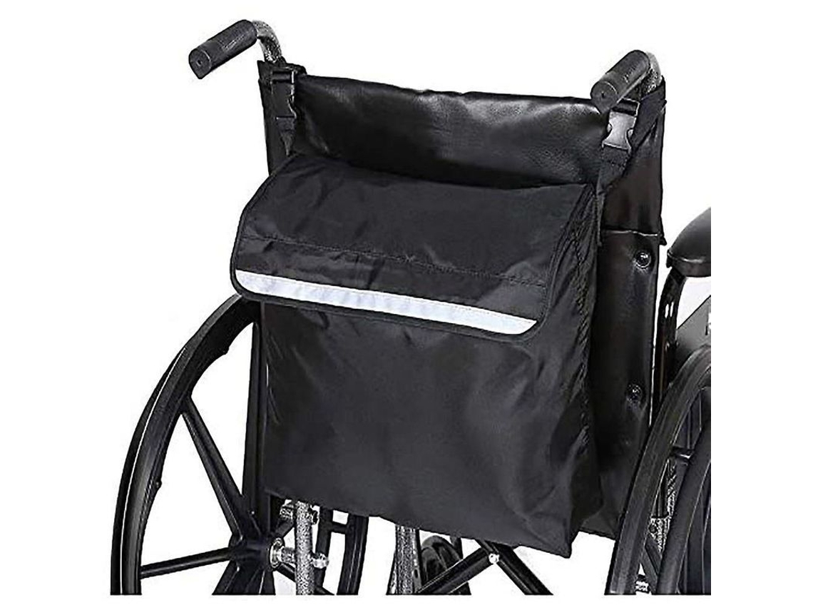 Bolsa Traseira Para Cadeira De Rodas Impermeável Oxford 2025 Com Fita Refletiva E Fecho Velcro