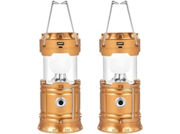 Luzes Solares Para Acampamento Lelesta , Carregamento Direto Por Usb, Leds Ultra Brilhantes, Dobráveis, À Prova Dágua. Olysi Shop (pacote Com 2)