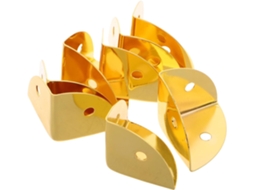 Conjunto De 8 Protetores Canto, Fácil Instalação, Ferro Dourado, Design Exclusivo De 90 Graus E Acabamento Refinado Para