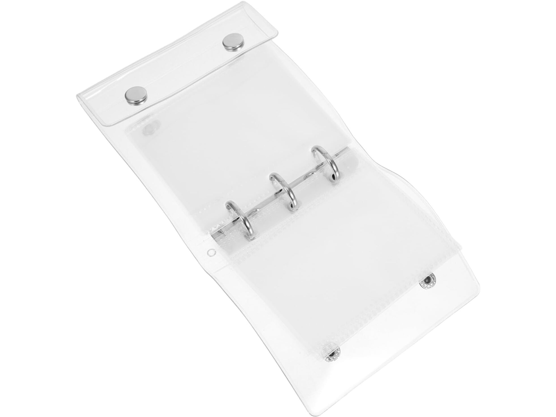 Capa Transparente E Bolsos Internos Tehaux Para Fichário De Argolas Com Fecho Pressão, Mini Capa De Pvc Para