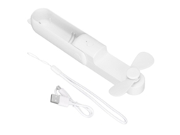 Ventilador Usb Portátil Dobrável Branco Com 3 Velocidades E Bateria Externa Olysi Shop