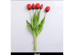 Tulipas Artificiais Vermelhas com Toque Real Tulipas Vermelhas Artificiais de 40cm Flores de Látex de Seda para Casamento na Primavera AQUAFORGE