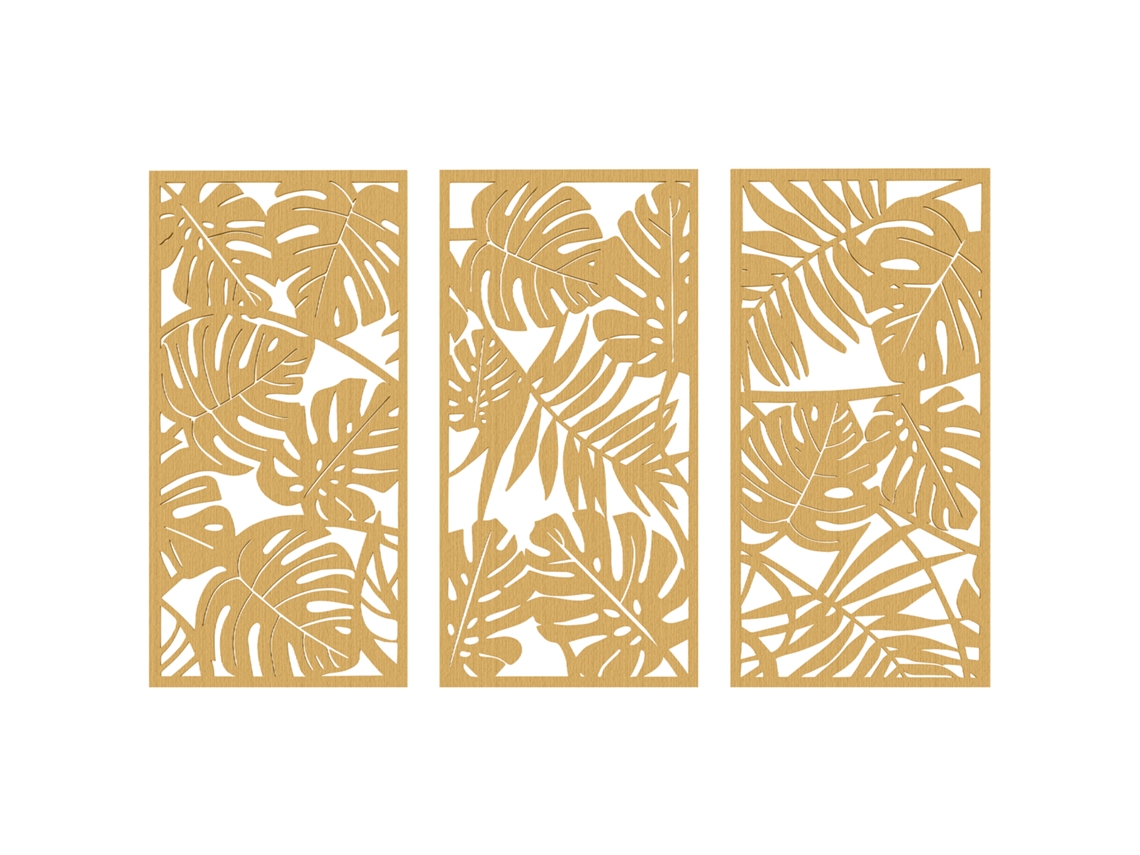 Decoração de Parede Mdf, Plástico Cor Madeira Natural 40x0,9x80 cm Homcom