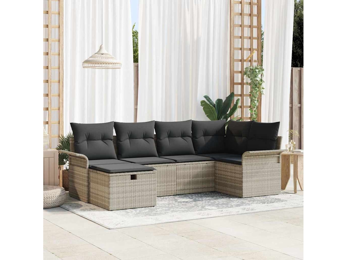 Vidaxl Conjunto De Sofá De Jardim 6 Unid. Rattan Sintético