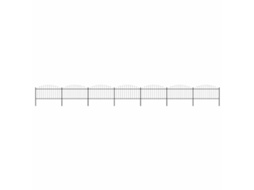 Vidaxl Cerca De Jardim Com Ponta De Lança Em Aço 1172x150 Cm, Preta