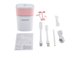 Laxiscreed Umidificador Usb 4 Em 1 Com Ventoinha Mini Para Mesa, Casa E Escritório