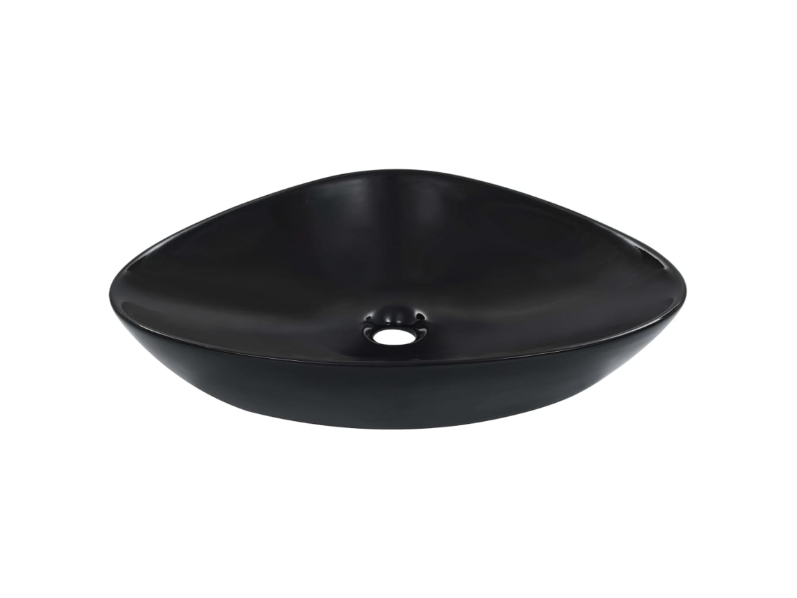 Vidaxl Lavatório 58,5x39x14 Cm Cerâmica Preto