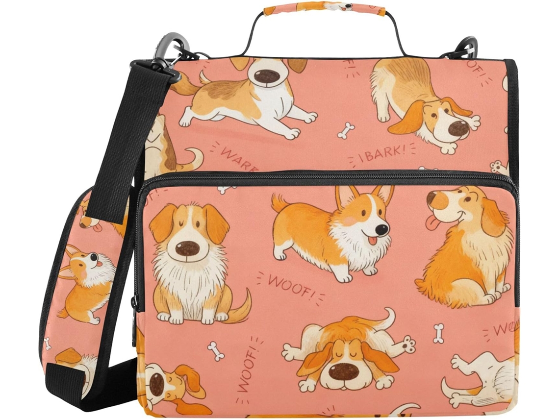 Pasta organizadora com alça de ombro e de mão, diversas bolsas, 3,8 cm 1,5 Polegadas, 3 porta-lápis em formato