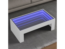 Vidaxl Mesa De Centro Com Luzes Led Infinity 90x50x30 Cm Branco