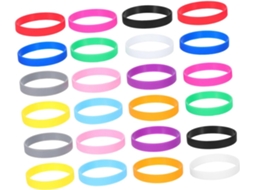 Conjunto de 48 pulseiras de silicone Housoutil, duráveis e adequadas para eventos esportivos, festas e uso adulto.