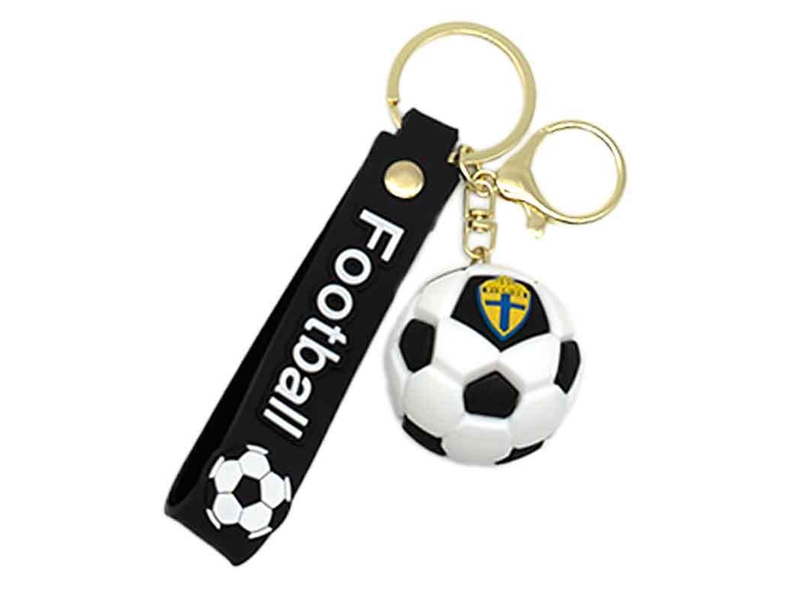 Chaveiro bola de futebol Suécia Copa do Mundo 2026, colecionável, seleção sueca, pendente silicone, STELASPLEN
