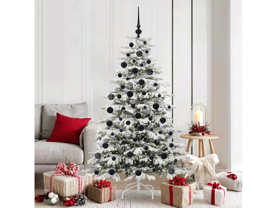 Vidaxl Árvore De Natal Articulada Artificial Branco 180 Cm Pe E Pvc