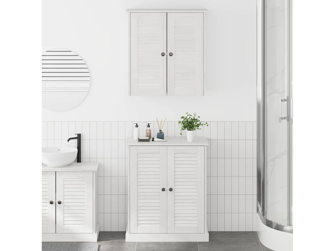 Vidaxl Conjunto De Móveis Para Banheiro 2 Pcs Branco E Branco Antigo