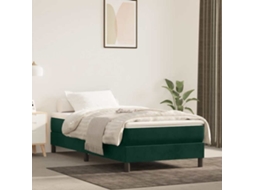 Vidaxl Estrutura De Cama Com Molas 80x200 Cm Veludo Verde-escuro