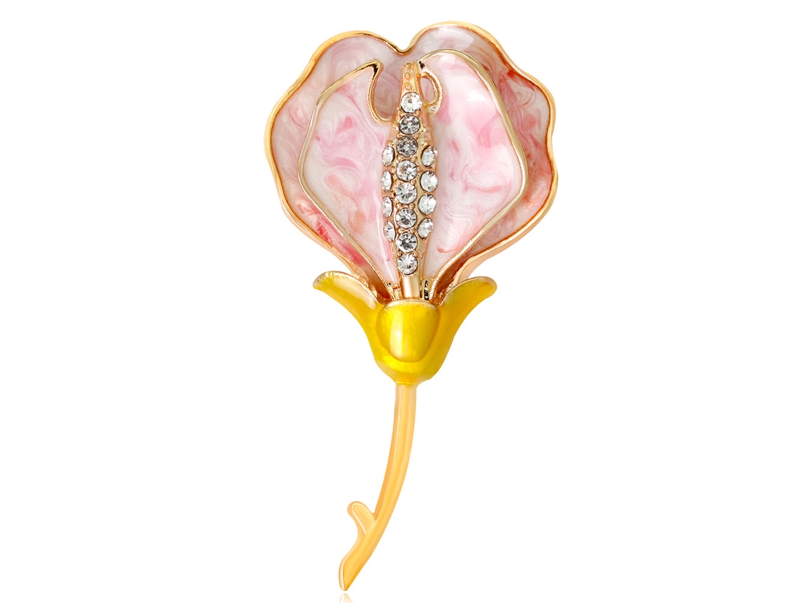 Broche De Liga Adorno Com Strass Design De Folha Floral