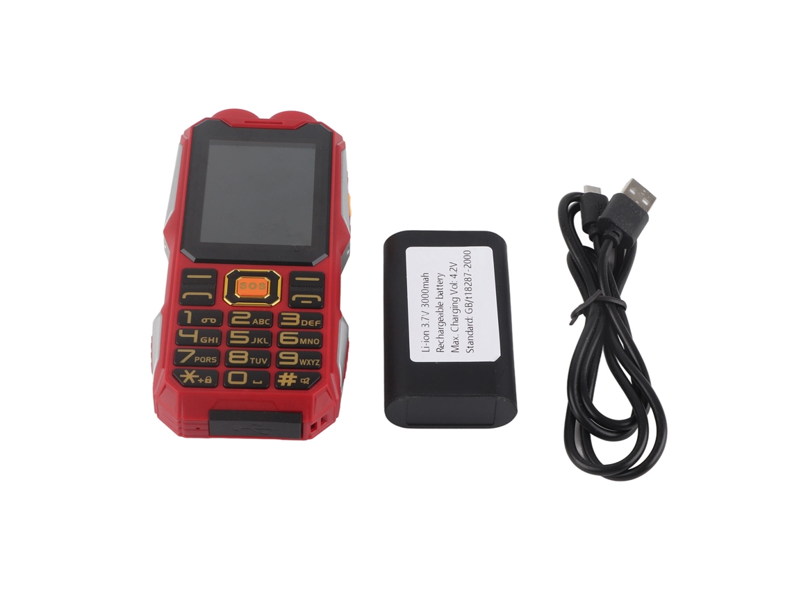 Aetheria telefone Móvel para Idosos com Botões Grandes 2.4 Polegadas 3000mah Sos 2g Bluetooth Vermelho