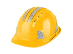 Casco De Seguridad Abs Con Aireación Y Rayas Reflectantes Para Obreros En Sitios De Construcción (amarillo)