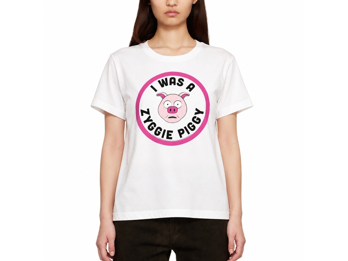 Rockinstone Bill And Ted Zyggie Piggy White Adult T-shirt Size:xxl