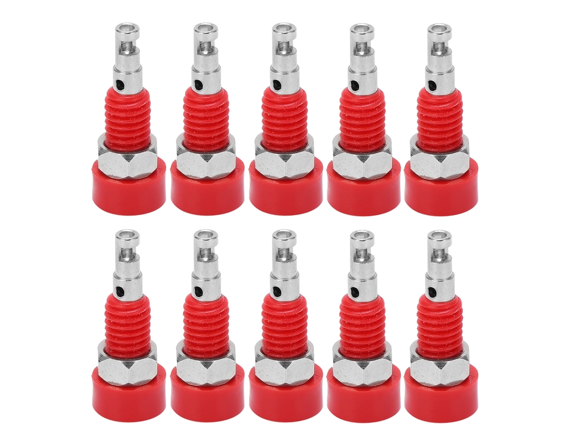 10 Peças Conector Jack Fêmea Banana 2mm Painel Poste De União Vermelho