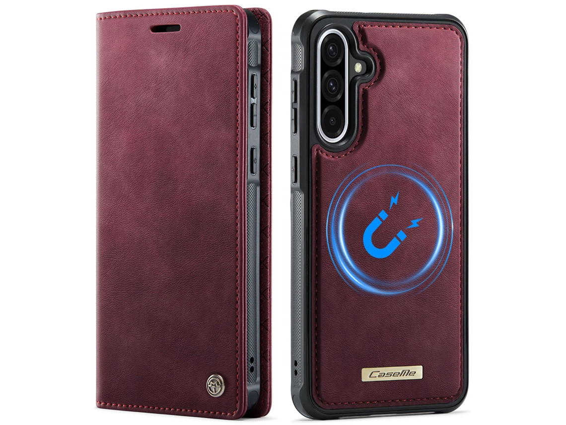 Capa Para Celular Com Compartimento Para Cartão Sim, Capa De Couro Antifurto E Antifraude (2 Em 1)vermelho - Iphone 16 E