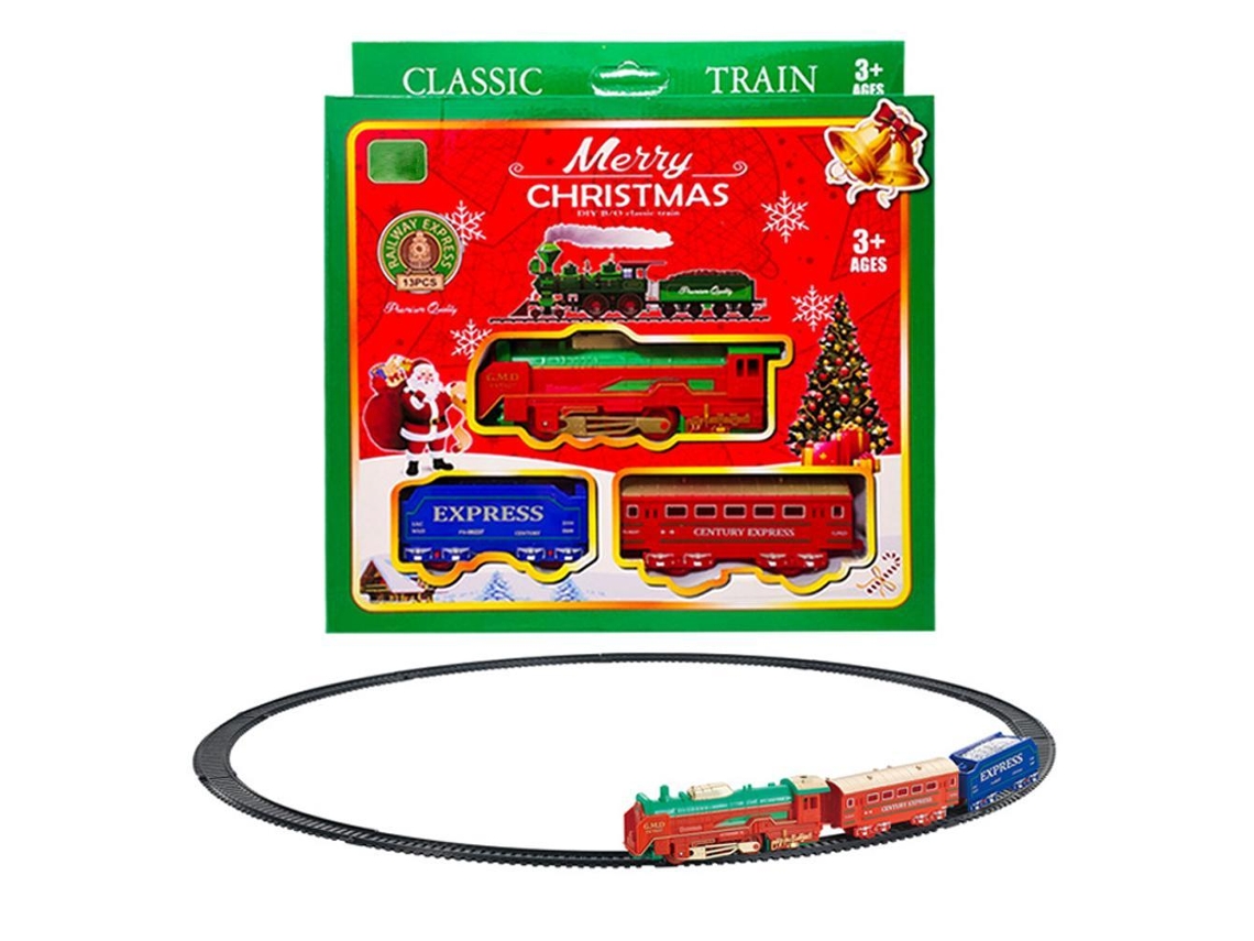 Combo Trem Elétrico Natal Luz Decoracao Arvore Brinquedo